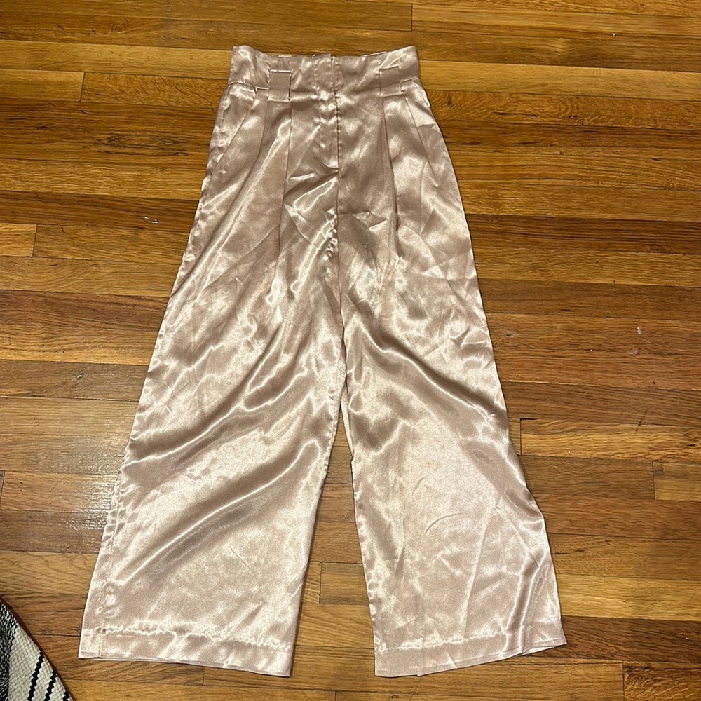 Light pink silk pants
